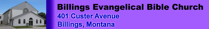 The web page banner with a
                photo of the church and the text First Evangelical Free
                Church, 401 Custer Avenue, Billings, Montana.